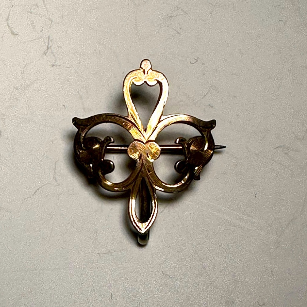 Art Deco DS Company Gold-Tone Converter Pendant Brooch